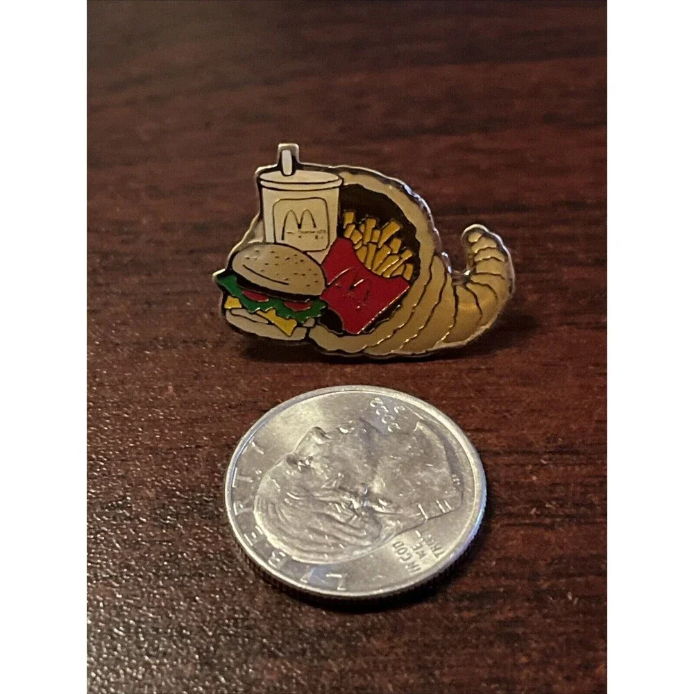 McDonald's Thanksgiving Holiday Cornucopia Employee Lapel Hat‎ Pin